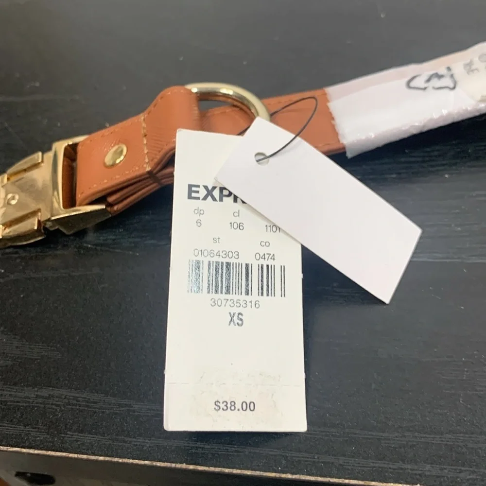 Express Tan Faux Leather XS Dog Collar- NWT